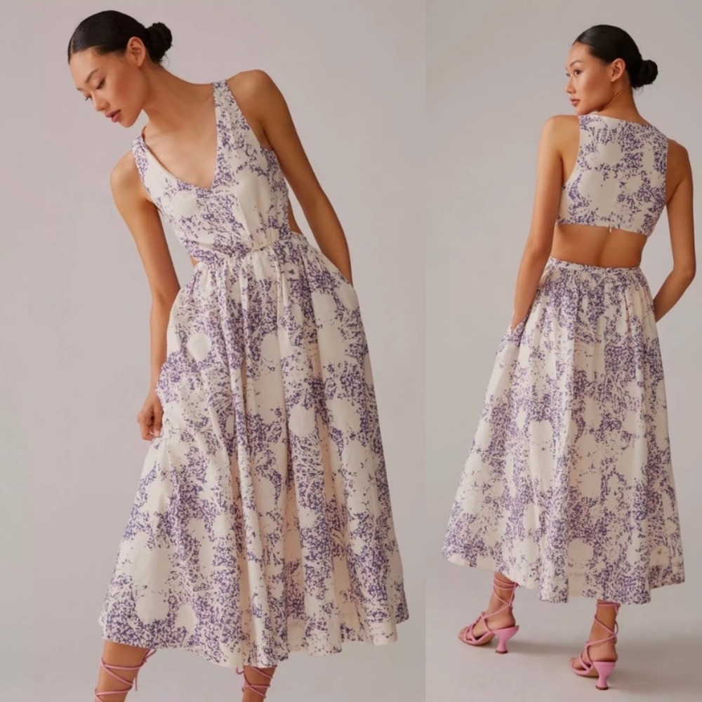 Aureta Kajsa Midi cutout Dress NWT size medium